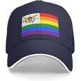 thumbnail image 2 of Pride Rainbow LGBT Flag of The United States Virgin Islands Baseball Cap Women Men Hat Adjustable Truck Driver Baseball Caps, 2 of 8