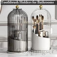 thumbnail image 3 of Concealed Toothbrush Holder Toothbrush Holders for Bathrooms 360 Rotating Waterproof Dustproof Toothpaste Holders with Sliding Lid for Vanity Makeup Brushes Holder Pen Holder Stora,a, 3 of 7