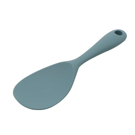 

Fovien Silicone Rice Paddle Non Stick Rice Spoon Heat Resistant Comfortable Grip Works for Rice and Mashed Potato or More Blue