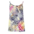 thumbnail image 5 of up to 60% off Gifts Usmixi Womens Tank Tops Beach Vacation Fashion Loose Pleated Swing Camisole Shirts Summer Trendy Marbled Print Crewneck Sleeveless Shirts Blouse Purple XL, 5 of 5