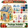 thumbnail image 6 of 3D Christmas House Pearl Art Kit, Lighted DIY Diamond Art Craft with Rhinestones and Pearl Beads, Plastic Tabletop Holiday Decor, by Zovey, 6 of 8