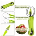 thumbnail image 2 of 3PCS Stainless Steel Fruit Cutter Set, 3-in-1 Fruit Carving Tool, Seed Removing and Pulp Digging Separator, Melon Baller, Watermelon Cutter, 2 of 4