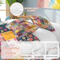 thumbnail image 2 of 3 Piece Spring Floral Duvet Cover Set Queen Size,Microfiber Comforter/Quilt Cover with Corner Ties and 2 Pillowcases,Vintage Plaid Summer Botanical Colorful All Season Bedding with Zipper Closure, 2 of 8