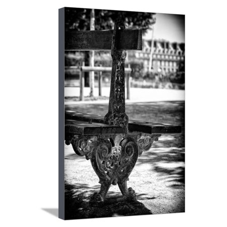 Paris Focus - Public Bench Stretched Canvas Print Wall Art By Philippe Hugonnard