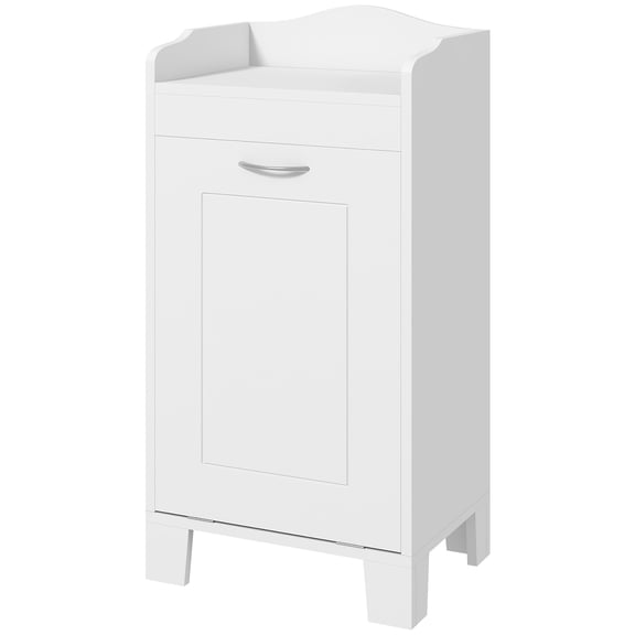 Homiyad 31" Tilt Out Laundry Hamper, Free Standing Home Organizer Hamper, Bathroom Storage Cabinet, White