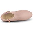thumbnail image 4 of Unique Bargains Women's Side Zip Low Platform Chunky Heel Ankle Booties Dust Pink (Size 6), 4 of 6