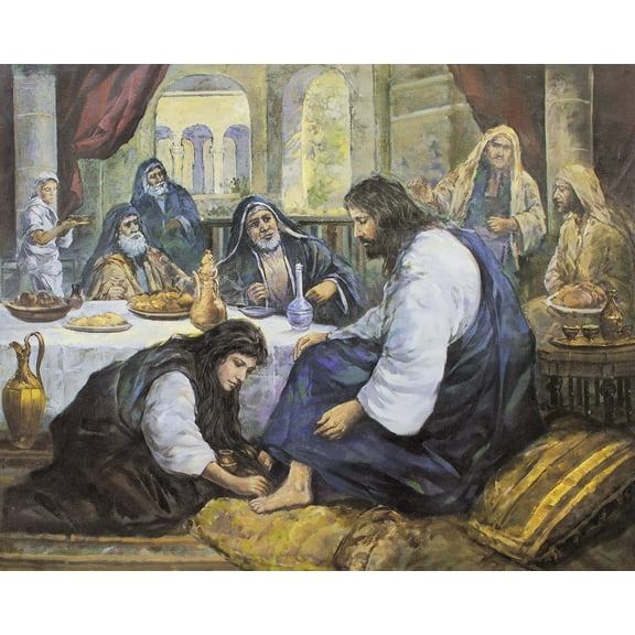 Catholic print picture - WASHING OF FEET SH3 - 8" x 10" ready to be framed