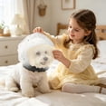 thumbnail image 2 of Dog Mesh Head Cover,Breathable Mesh Pet Head Cover for Small Dogs and Cats,Head Protector and Face Guard,Elastic Hood Net Anti Eating Protector for Outdoor Walk, 2 of 8