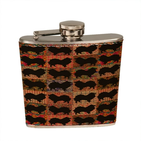 

KuzmarK 6 oz. Leather Pocket Hip Liquor Flask - Pomeranian Dog