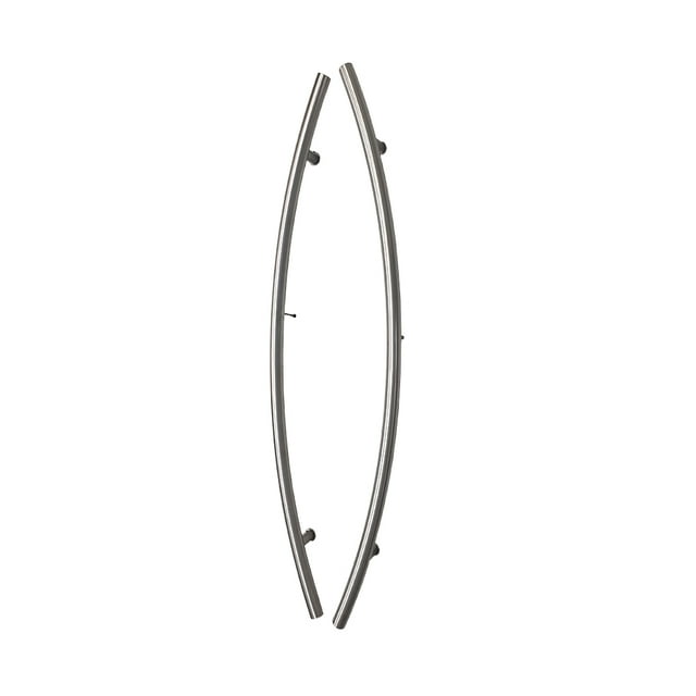 48″ Door Pull Handle Round Half Moon Style ‘H’ Type – Satin Finish | Stainless Steel 304 | Modern Back-to-Back Ladder Style Entry Pull for Wood, Glass & Metal Doors