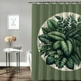 thumbnail image 2 of GOSMITH Durable and Washable Leaf Vintage Tropical Palm Tree Fern Banana Leaves Botanical Plant Shower Curtain, Multiple Sizes White, 2 of 6