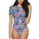 thumbnail image 1 of Balery Fastfoods Body de cuello redondo de manga corta para mujer Tops de manga corta Tops básicos-Large, 1 of 7