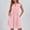 *Pink, variant on ClodeEU Women's Round Neck Sleeveless Pleated Mini Dress with Tie,Casual Flowy Dress with Pockets Beige,Women's Plus L