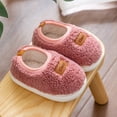 thumbnail image 3 of SAWOBUUN Kids House Slippers for Boys Girls Toddler Fuzzy Plush Closed Back Slippers Non Slip Warm Home Shoes Cozy Indoor Outdoor for Children, 3 of 5