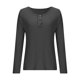 thumbnail image 4 of Heisall Womens Casual T-Shirts Long Sleeve Button-Up V-Neck Solid Color 2025 New Arrival Fashion Casual Tops, 4 of 7