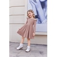 thumbnail image 3 of Arshiner Toddler Girl Dress Knitted Ruffle Sleeve Pocket Dresses A-Line Flared Fall Winter Dress, 3 of 7