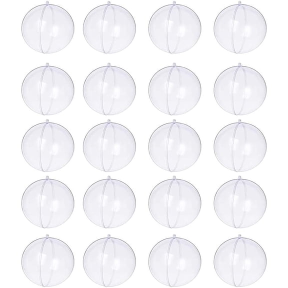 Christmas Balls Transparent Clear Plastic Fillable Christmas Tree Decorations Fill Plastic Decoration Ball DIY Decor for Wedding Party Christmas Home Decor 20PCS