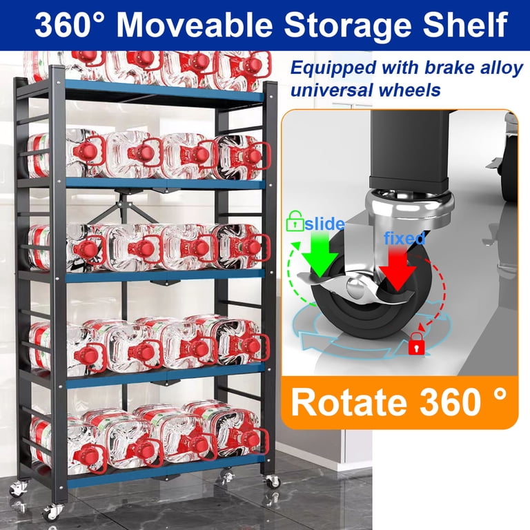 Musment Foldable 4-Tier Metal Storage Shelf, Adjustable, Black photo 7