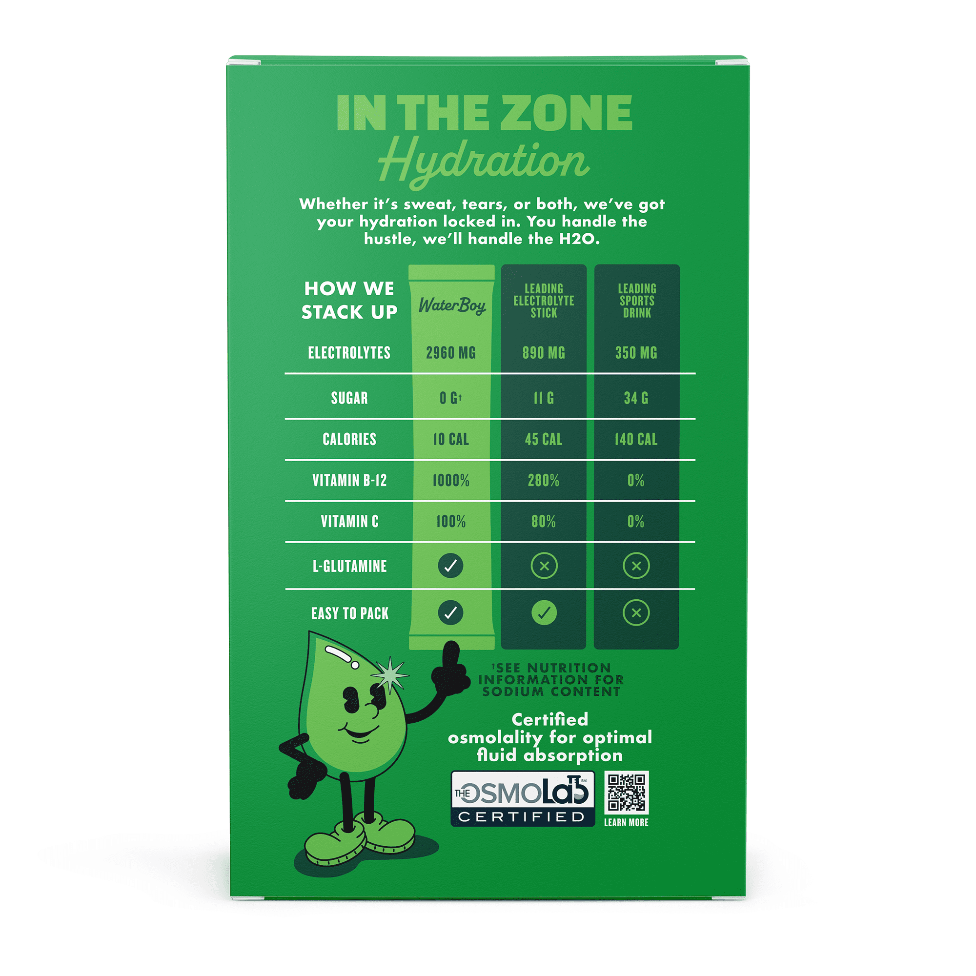 Waterboy Workout Hydration Sugar-Free  Electrolyte Powder Packets, Lemon Lime, 6 Count