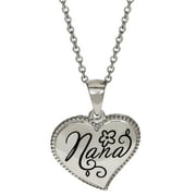 Connections from Hallmark Stainless Steel Nana Heart Pendant, 18