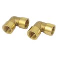 thumbnail image 1 of Conector de tubo en forma de L de metal hembra a hembra BSP de 1/4, 2 piezas, 1 of 2