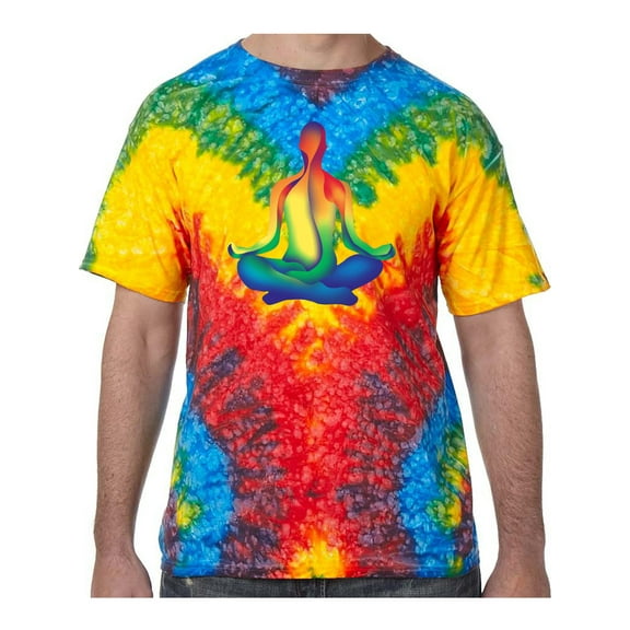 Chakra Lotus Pose Tie Dye Tee Shirt - Woodstock, Extra Small Kids (2-4)
