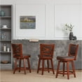 thumbnail image 3 of Boraam Broadmoor Counter Height Swivel Wood Kitchen Bar Stool - Cherry Finish, 3 of 4