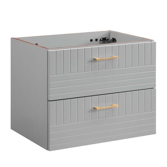 Modway Daybreak 23.5" Particleboard MDF Wood Wall-Mount Bathroom Vanity in Gray