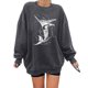 thumbnail image 2 of Gibobby Sudadera sin capucha y ocio Top con estampado a la para mujer, sudadera cálida de manga larga, camisa holgada informal con cuello redondo, de blusa (Gris, L), 2 of 5