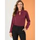 thumbnail image 3 of INSPIRE CHIC Blusa con cuello de satén para mujer, elegante, de manga larga, para oficina, de trabajo borgo?a XL, 3 of 6