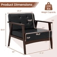 thumbnail image 3 of Costway 2PCS Accent Chair Button Tufted Mid-century Modern Lounge Chair with Armrest Black, 3 of 9