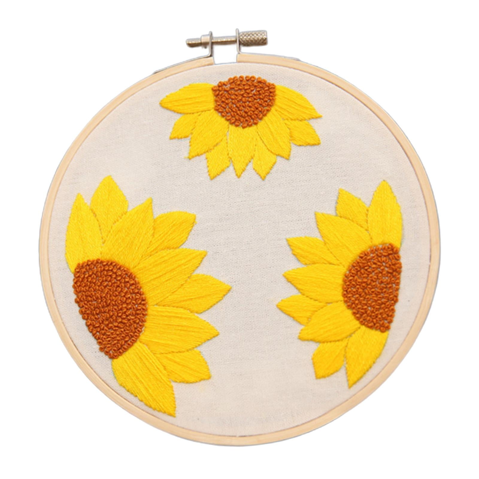 Sunflowers Embroidery including Hoop, Frame, Threads Craft with Pattern Sunflowers 1