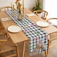 thumbnail image 3 of Bunny Easter Table Runner - 120 Inch Long, Kitchen Dining Table Runner Dresser Scarves, Rabbit Black White Plaid Farmhouse Farmhouse Decor for Coffee Tables Wedding Party Banquet, 3 of 8
