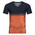 thumbnail image 4 of ZMHEGW T Shirts for Men T Shirts for Men Pack V-Neck T Shirt Gradient Short Sleeve Male, 4 of 4