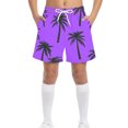 thumbnail image 2 of NAISIBABY Boys Beach Board Shorts, Summer Casual Drawstring with Pockets Hawaiian Vacation Swim Trunks Purple 12T, 2 of 8