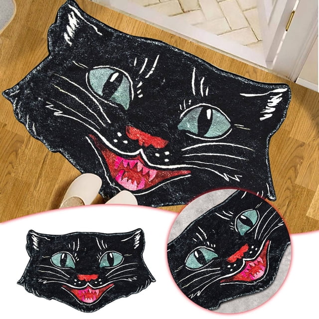 Halloween Carpet Holiday Floor Mat Welcome Door Mat Polyester Door Mat Halloween Front Door Decorative Carpet Halloween Shaped Carpet Highly Absorbent Indoor Bathroom Carpet Floor Rugs for Living Room