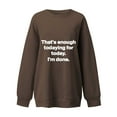 thumbnail image 4 of Jinhomg Womens Oversized Boyfriend Sweatshirt 2025 Trendy Letter Print Y2K Tops Casual Comfy Long Sleeve Drop Shoulder Pullover Daily Wear Coffee L, 4 of 6