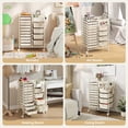 thumbnail image 2 of 14-Drawer Rolling Storage Cart with Metal Tabletop and Pegboard, Scrapbook Paper Office School Organizer,White, 2 of 8