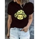 thumbnail image 1 of Camisetas con estampado para mujer, camisetas de manga corta de verano 2025, blusas casuales con cuello redondo para adolescentesWomen's Casual Crew Neck T-Shirt with Smiling Mushroom Print, Polyes, 1 of 6