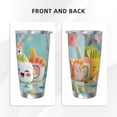 thumbnail image 3 of Fotbe Kawaii Sushi Characters Delight Pattern 20 oz Tumbler Stainless Steel Vacuum Insulated Coffee Ice Cup Double Wall Travel Flask Leak-proof Coffee Cup-Straw Three-piece Set, 3 of 8