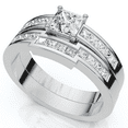 thumbnail image 4 of Pompeii 1ct Princess Cut Channel Set Diamond Wedding Engagement Ring 14K White Gold, 4 of 5