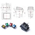 thumbnail image 2 of Rocker Toggle Switch On-Off-On 6 12V DC Car Boat Automobiles Waterproof LED Latching Switches (Yellow Light), 2 of 8