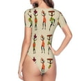 thumbnail image 4 of Gaeub African Women Women'S Short Sleeve One Piece Swimsuit Sexy High-Waisted Bodysuit For Swimming, Beach, Sports - Xx-Large, 4 of 9