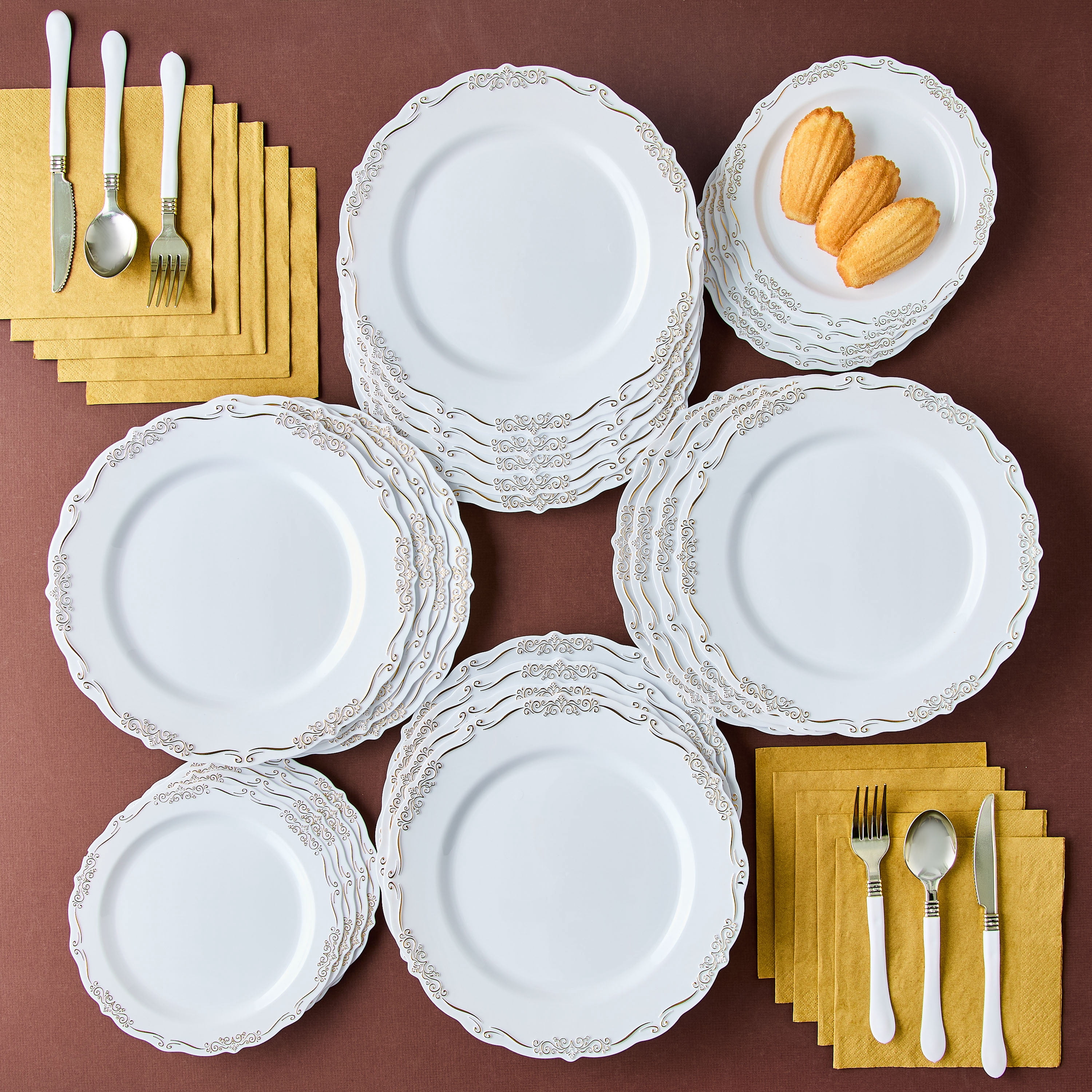 (2 pack) 75CT 6.5IN x 6.5IN Gold Disposable Paper Napkins by Way To Celebrate