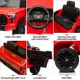 thumbnail image 6 of Licensed Toyota Tundra 12V Ride on Truck Car for Kids, Battery Powered Electric Toys with Remote Control, MP3, LED Lights, Suspension System, Double Doors, Safety Belt, for 3-8 Years Old, Red, 6 of 6