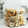thumbnail image 4 of HBBKVI Gold 3.1" Christmas Balls Christmas Tree Decoration Ornaments Shatterproof Hanging Balls for Birthday Halloween Holiday Wedding Decorations Set of 45pcs, 4 of 9