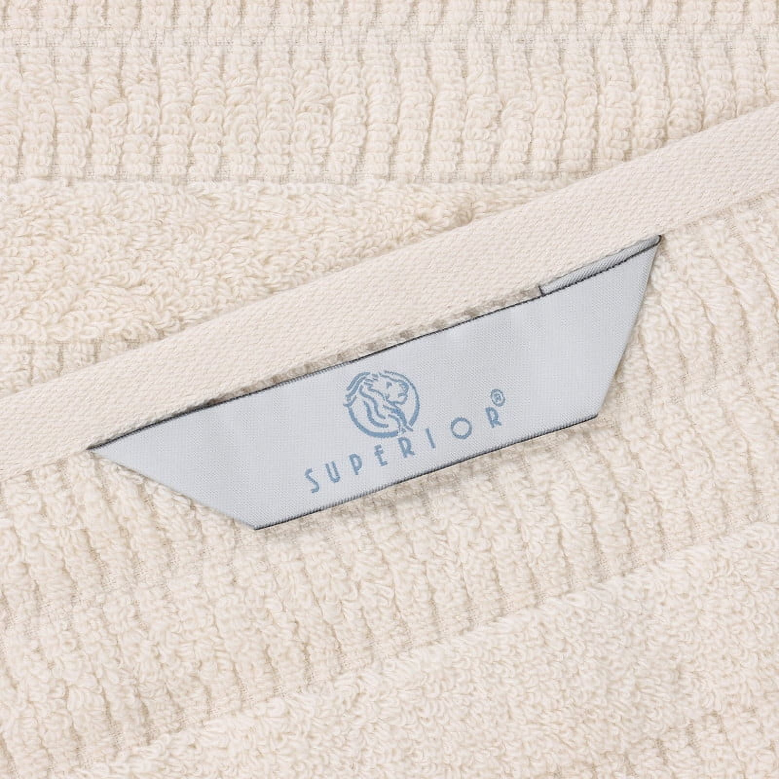 Superior Mika Smart Twist Cotton Medium Weight 12 Piece Towel Set, Quick Dry Towels, Ivory