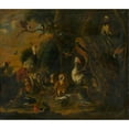 thumbnail image 2 of After Melchior de Hondecoeter 17x15 Black Ornate Wood Framed Double Matted Museum Art Print Titled - Every Bird Sings as it is Beaked (1700-1710), 2 of 5
