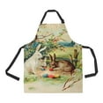 thumbnail image 1 of EREHome Tablier de Cuisine Ajustable avec Poches, Motif Lièvres Anciennes et Ufs de Pâques, 1 of 2