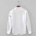 thumbnail image 2 of Men's Long-Sleeved Embroidered White Casual Shirt, 2 of 4
